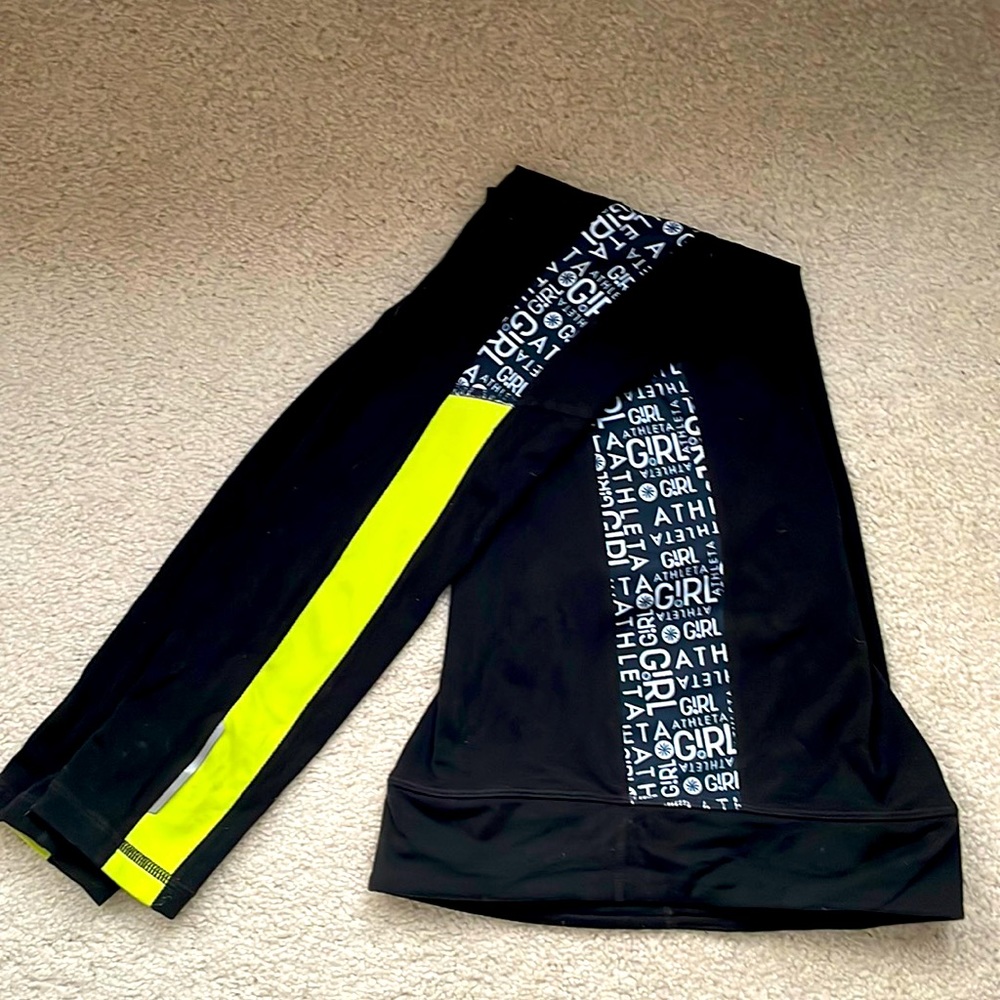 Athleta Girl Tight black with white letter on side
